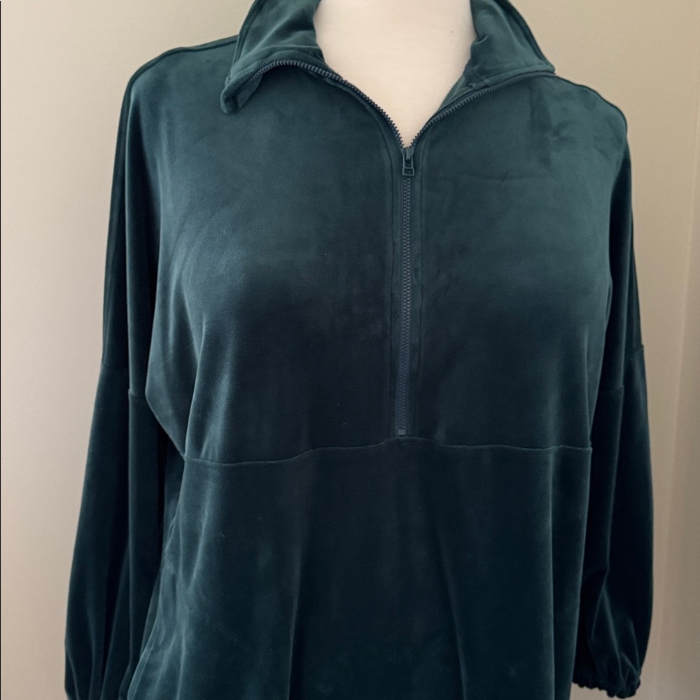 Anthropologie Saturday Sunday Rosalind Velour 1/2 Zip Tunic Dress - Picture 6 of 9
